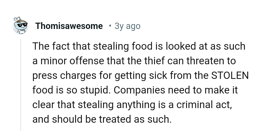 Stealing Food Shouldn't Be a Minor Offense