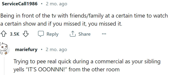 Waiting at a certain time to watch a certain show