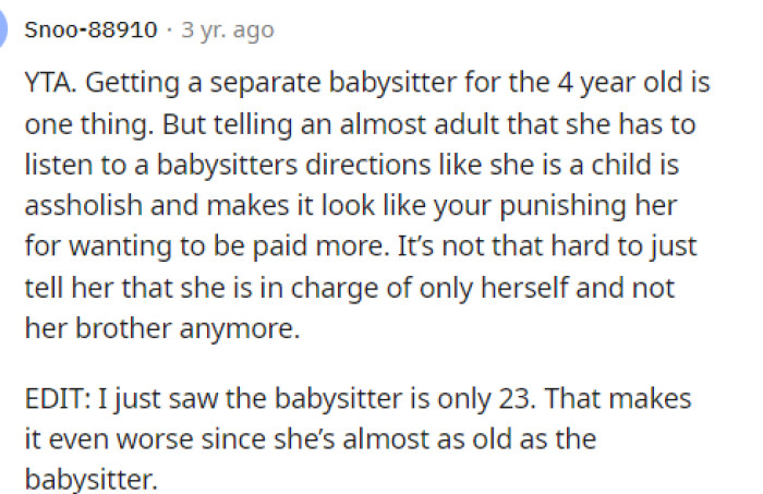 Yep, this is exactly what we are all saying because this is the biggest issue, not really because of hiring another babysitter.
