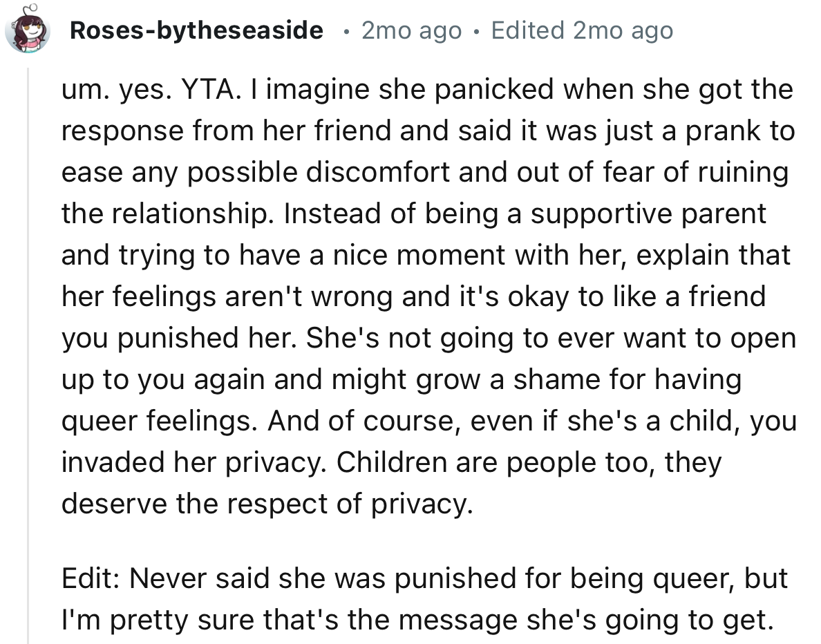 “She's Not Going to Ever Want to Open Up to You Again and Might Grow a Shame for Having Queer Feelings.”
