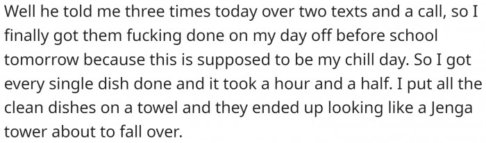 Dad called and texted to remind OP, but they are standing their ground.