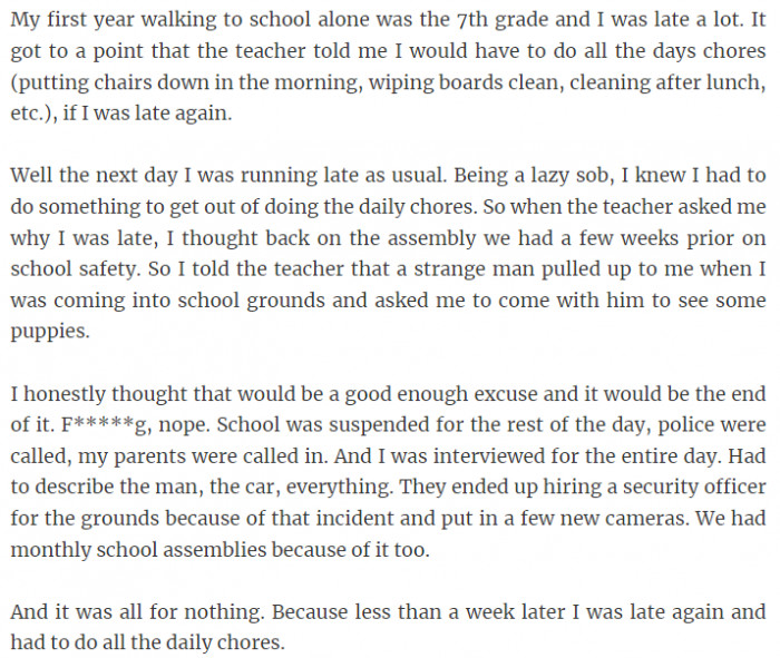 11. Doing something to avoid daily chores