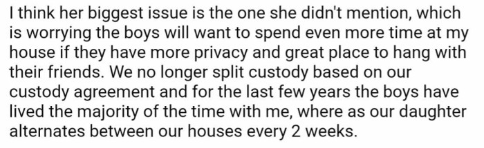 OP suspects that his ex is jealous of the new living arrangement