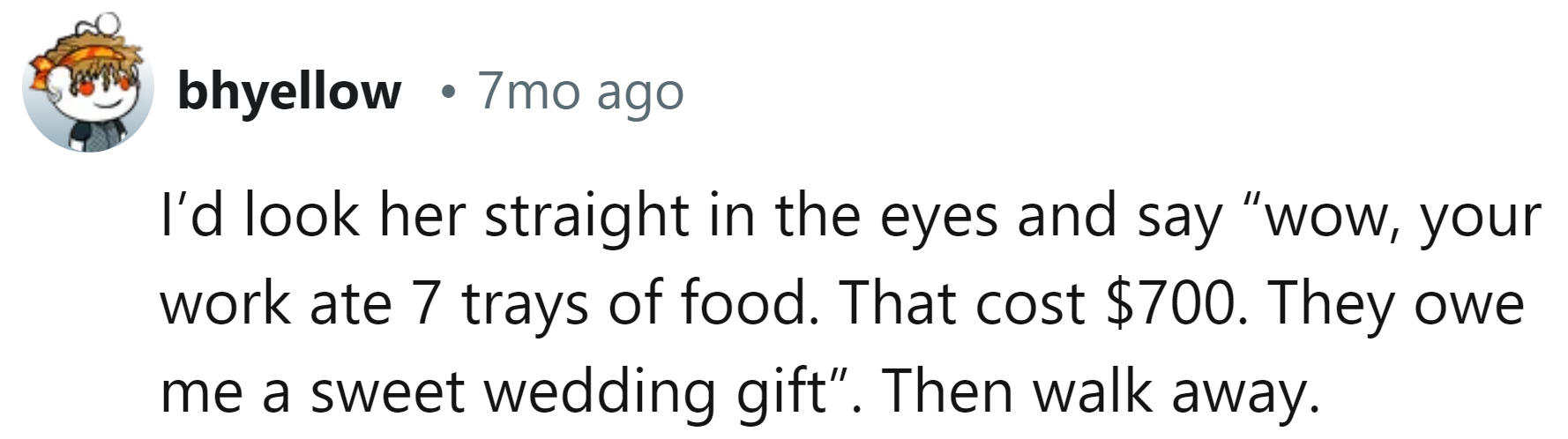 She owes you a sweet wedding gift!