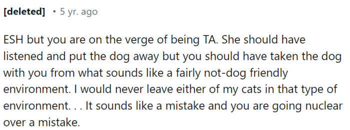 OP is going nuclear over a mistake.