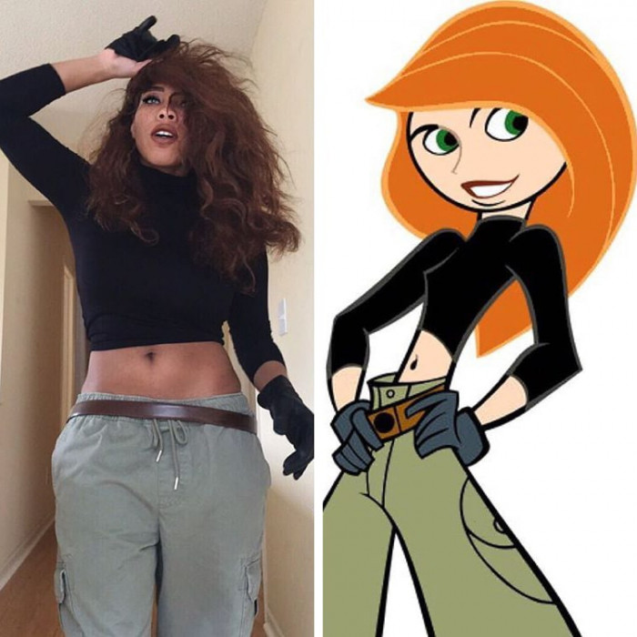 4. This is Kiera cosplaying as the character Kim from Kim Possible