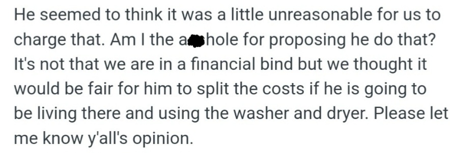 OP is wondering if they're the a**hole for asking their friend to split the costs of a utility bill. Their friend is going to be living with them and using the facilities, and OP thinks it's fair to share the expenses.