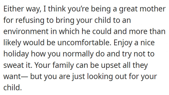 At least his mom is sticking up for him in all ways she can.