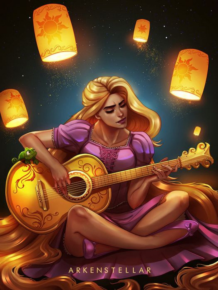 6. Here is the rock star guitar playing princess, Rapunzel