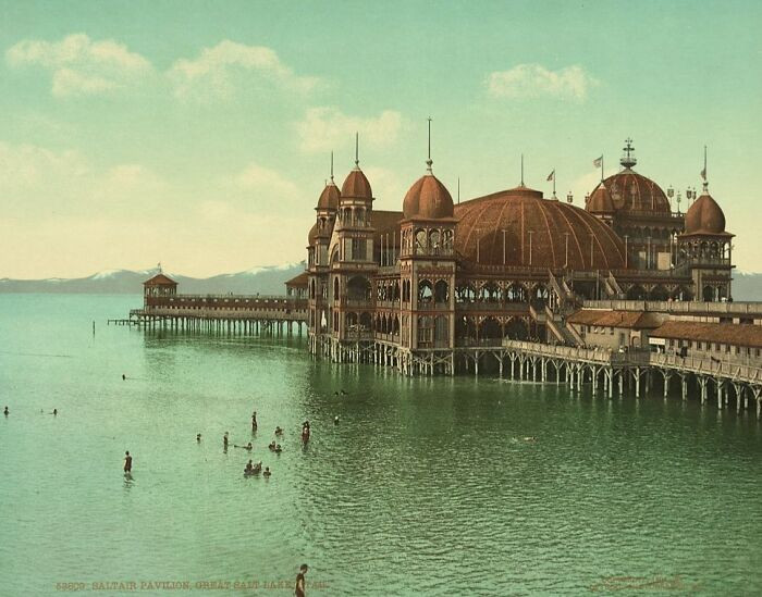 Saltair Pavilion, Great Salt Lake, Utah. Built In 1893 And Demolished In 1925