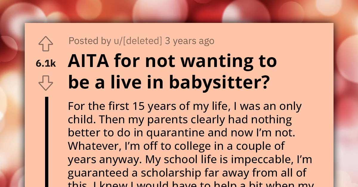 Teen Outraged Over Being Thrust Into Parenting Role With The Birth Of Their Sister, Vows To Break Free Through Out-Of-State College