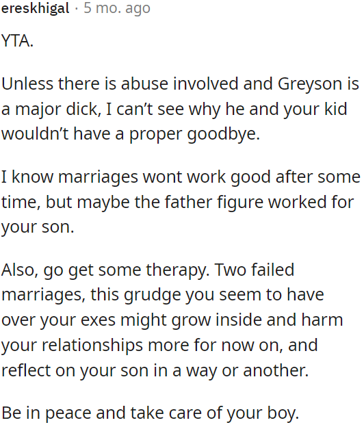 OP's child deserves a proper farewell.