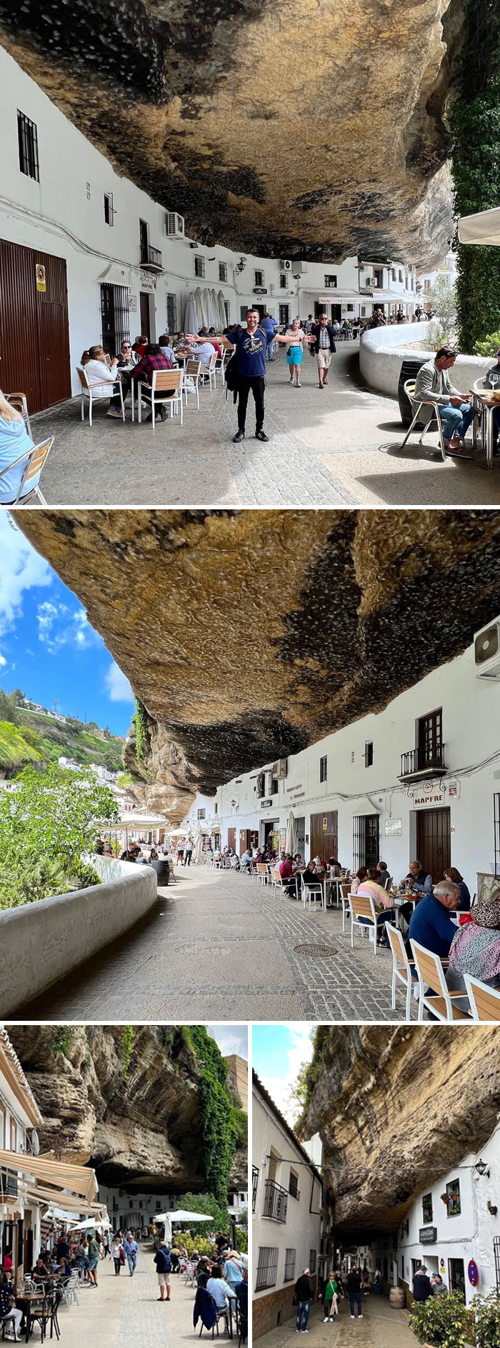4. Incredible town where the houses are literally built right under the rock.