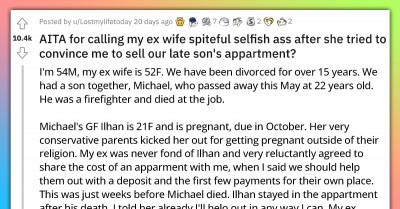 Man Loses It After His Ex-Wife Persists That They Evict Their Late Son’s Pregnant Girlfriend And Sell His Apartment