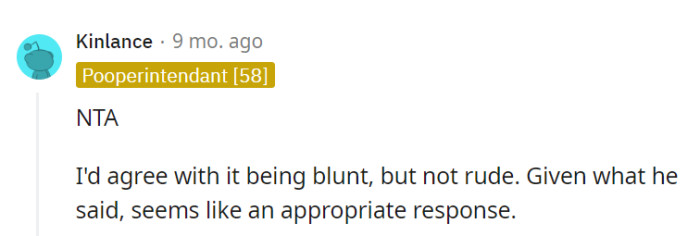 Their response was as sharp as a sushi knife, cutting right through their boss's assumptions.