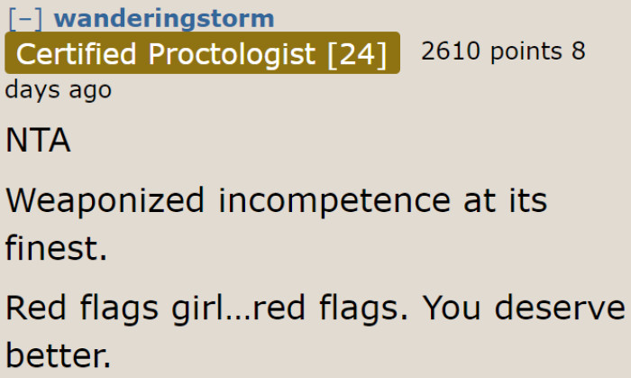 The community agrees that this guy is full of red flags.