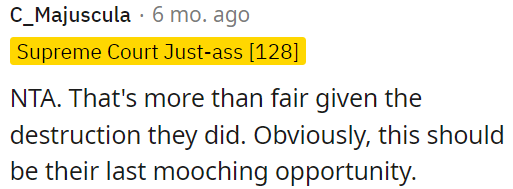 Considering the damage they caused, it's reasonable.