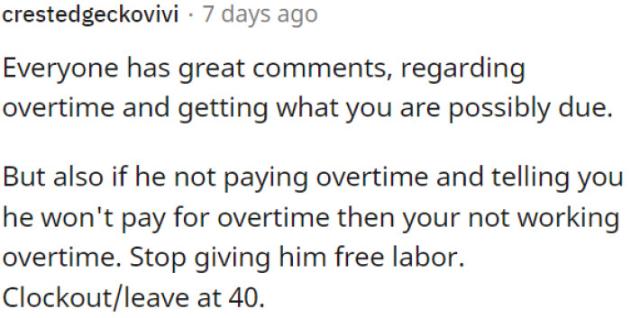 OP needs to stop giving him free labor.