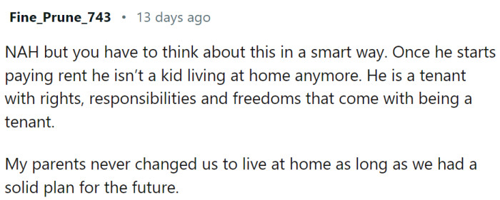 Once he starts paying rent, things change...