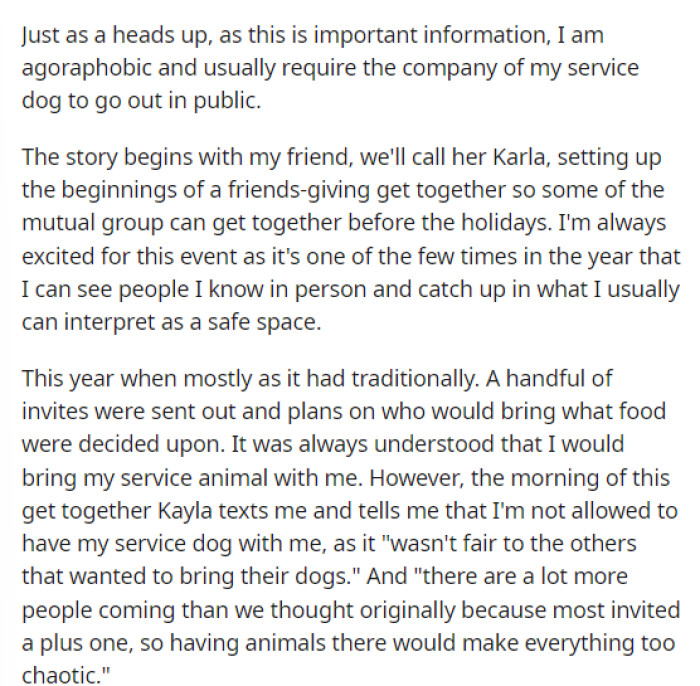 OP start off her post by talking about this friend get together that they have often that her friend sets up for them.