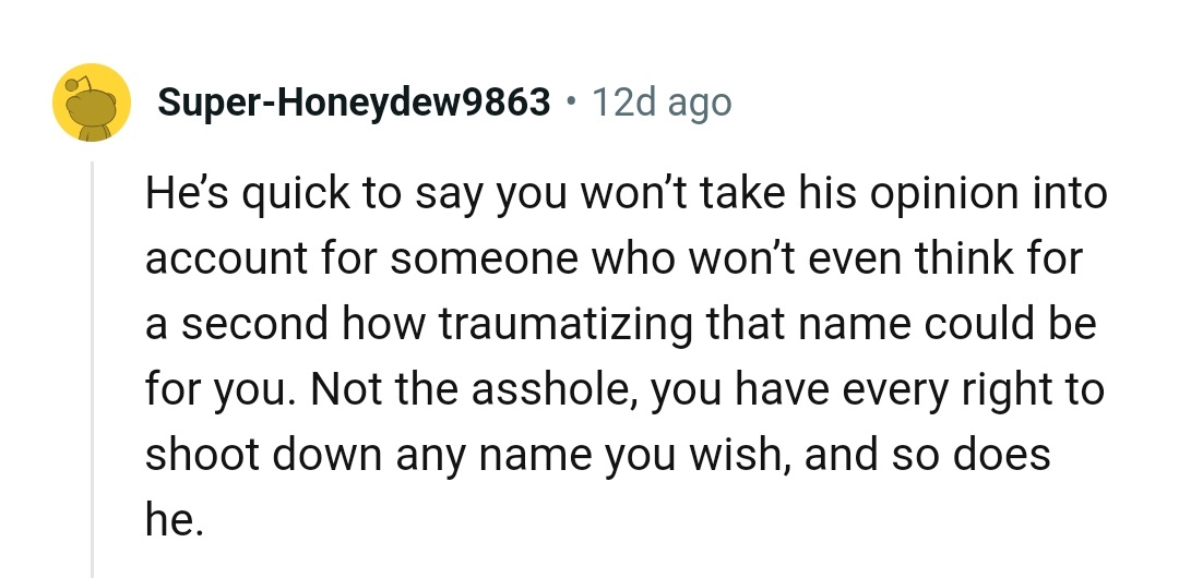 OP has every right to shoot down a name