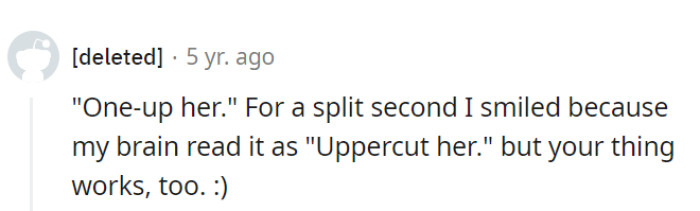 Either way, it would be amusing.