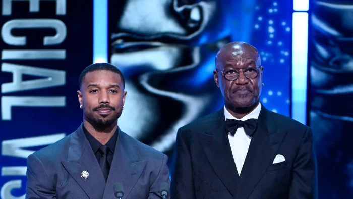 Delroy Lindo speaking at an event honoring Boseman and inclusion