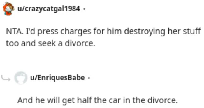 Divorce is the next step, according to these users.