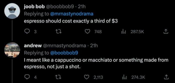 Is $3 for an espresso too much?