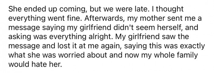 OP's GF hated that she was 