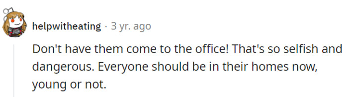 OP's call for office presence might make for a good '90s sitcom plot, but in 2023, the work-from-home trend seems to be the real star.