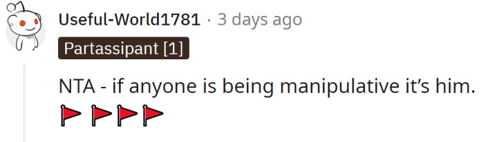 Huge red flags for him