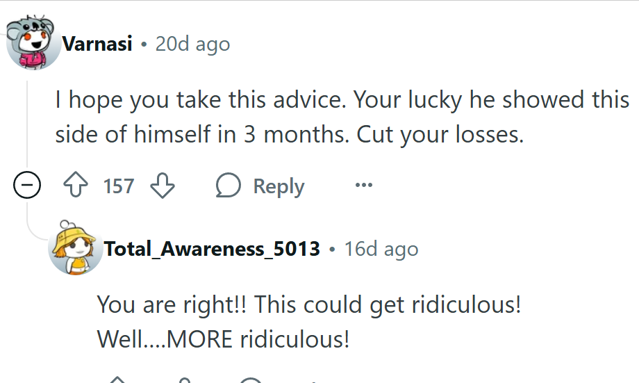 OP should take the advice