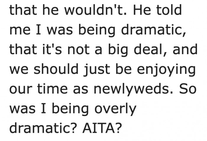 Now, she's asking the community if she's wrong for being livid after the events at their wedding.