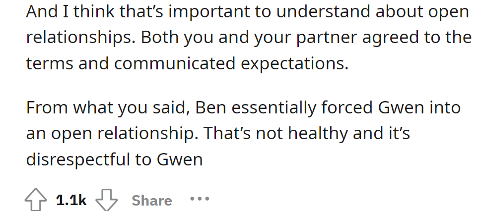 He disrespected Gwen and her wishes