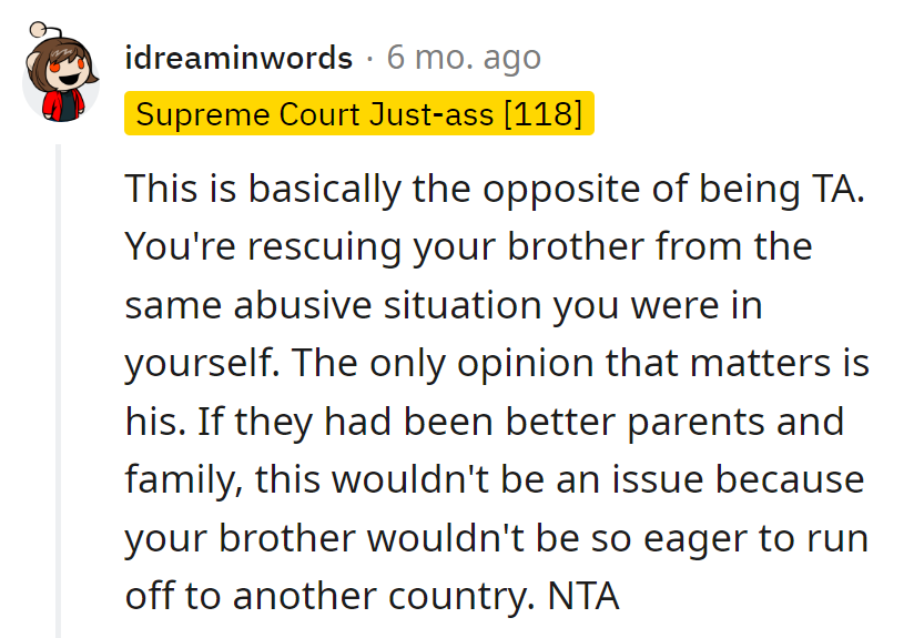 From victim to hero, rescuing the brother. If parenting were an Oscar, they'd be snubbed.