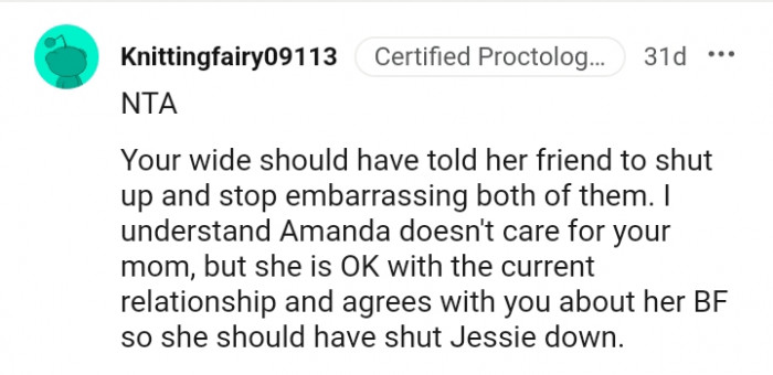 She is okay with the current relationship.