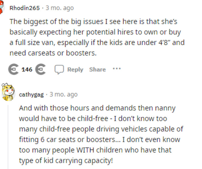 This is something to consider as well that someone might not have even realized: you'll need a pretty large car to carry six kids from school.