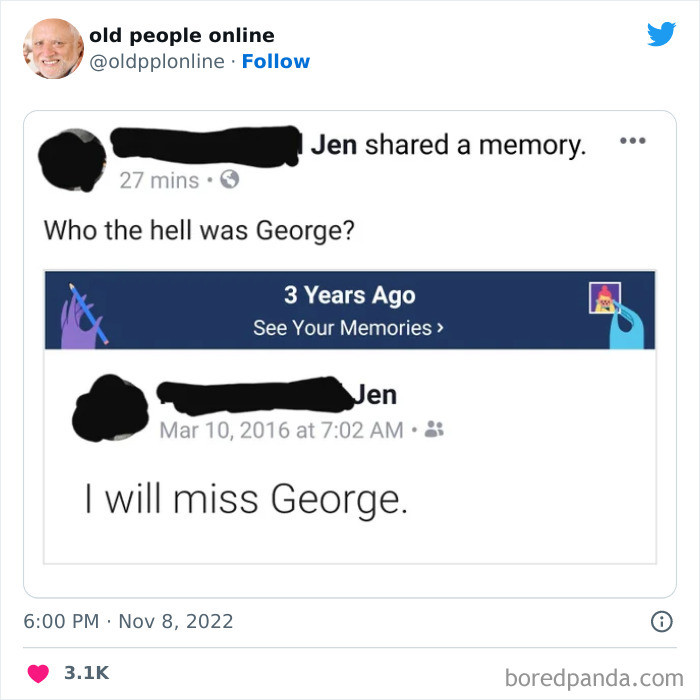 30. The user no longer remembers George.