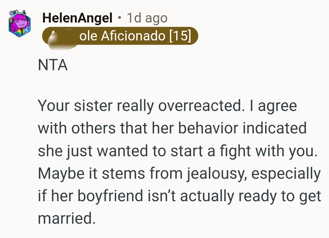 It seems her boyfriend isn't ready to be married