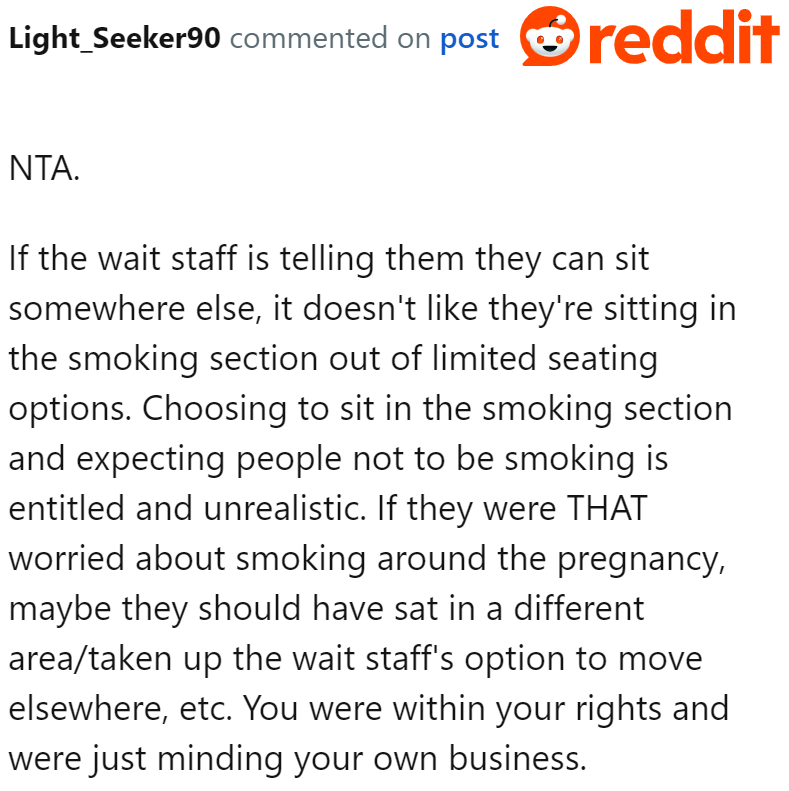 The OP has every right to stay in his seat and smoke because he was following the rules.