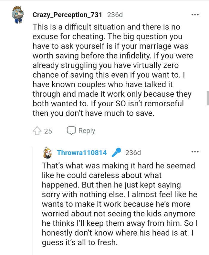 OP's Husband Keeps Saying Sorry with Nothing Else