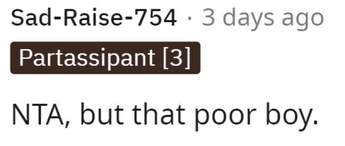 This is a very simple comment, but it embodies exactly how we feel in response to this situation.