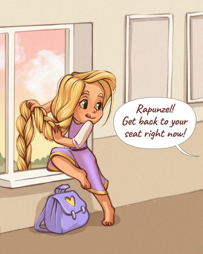 2. Rapunzel would escape with her hair.