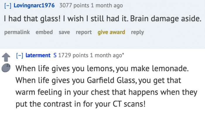 Despite having lead, somebody wants to have their Garfield cup back.