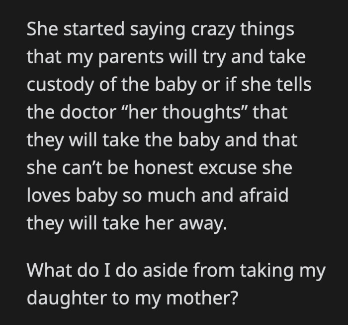 OP asked what else he could do for his wife to ensure her health and safety while he was away.