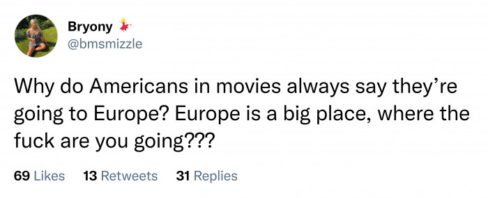 1. Same thing with Africa; they never specify which country.