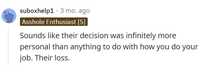 Their loss for failing to recognize a dedicated teacher!