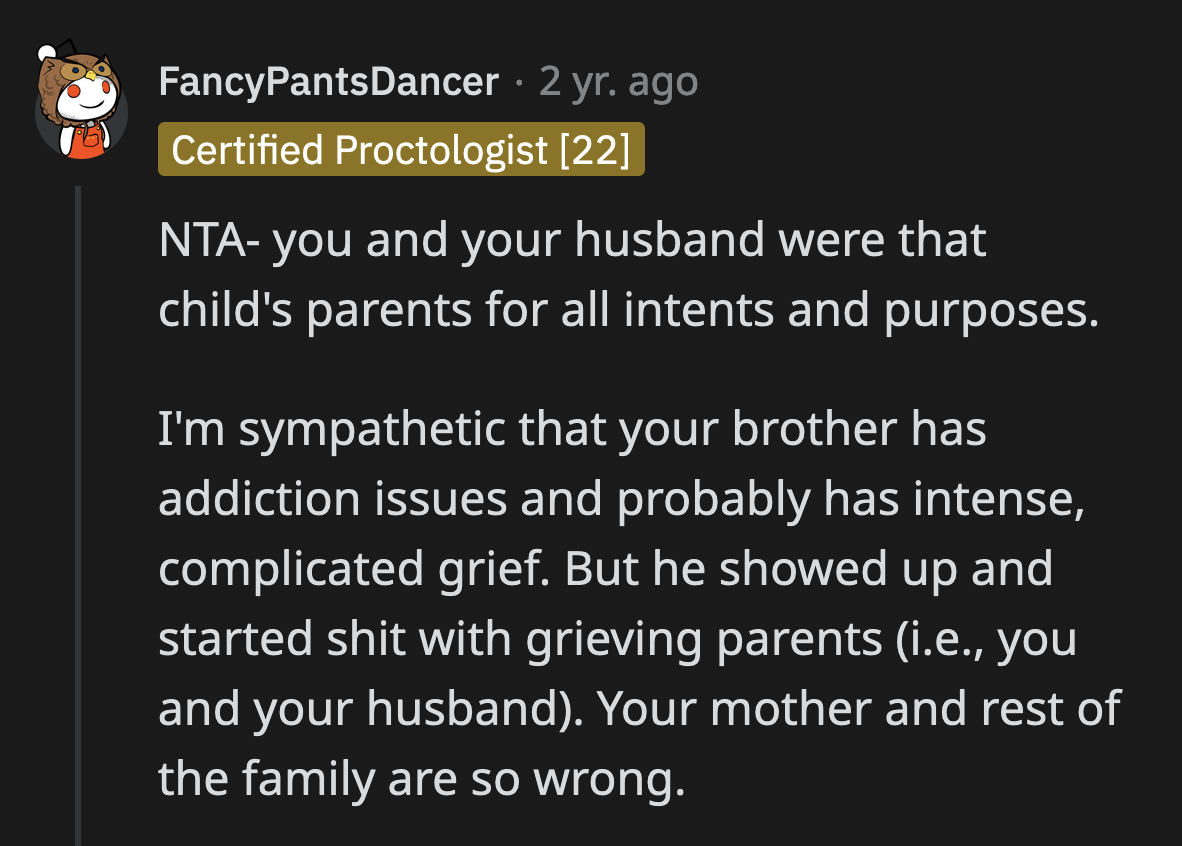 OP should ignore what her mom and her relatives said to her.