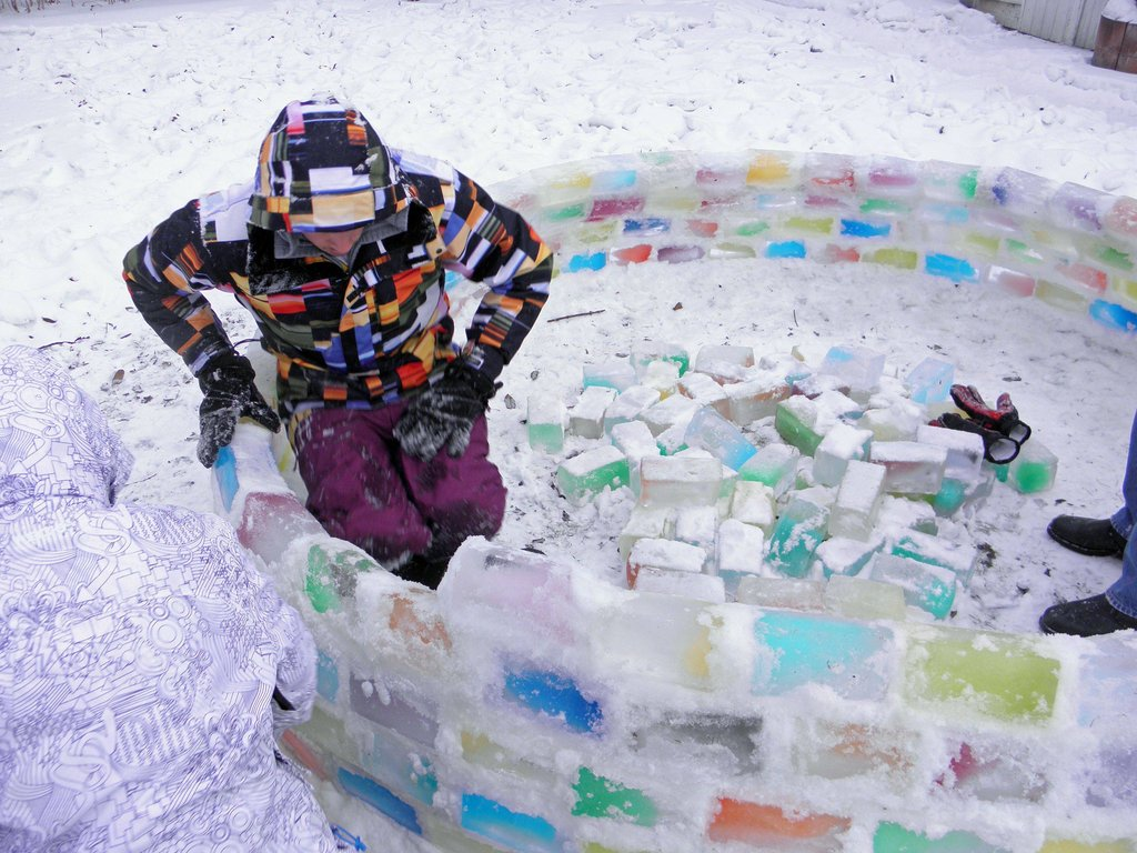 Inside the burgeoning structure, Daniel took charge, ensuring that every detail contributed to the igloo's integrity.